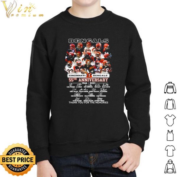 Cincinnati Bengals 55th Anniversary Thank You For The Memories Signature shirt 2