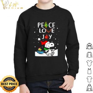 Santa Snoopy peace love joy Christmas shirt 4