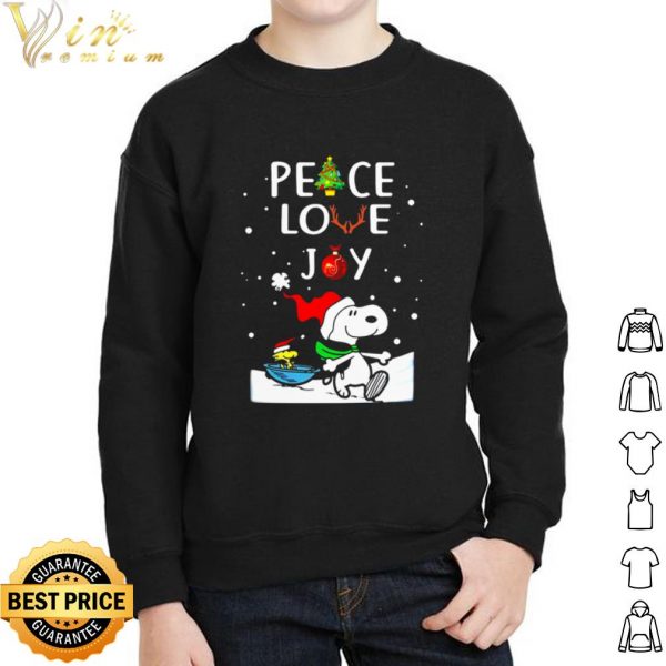 Santa Snoopy peace love joy Christmas shirt 2