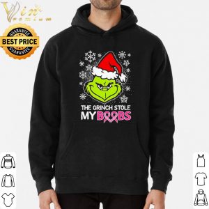 The Grinch Santa Stole My Boobs Breast Cancer Christmas shirt 5