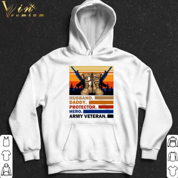 Husband Papa Protector Hero Veteran shirt 2