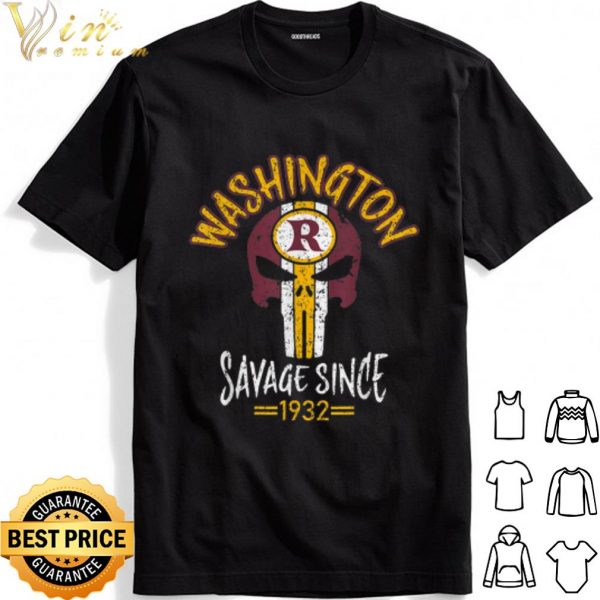 Washington Redskins Skull Savage Since 1932 shirt 1
