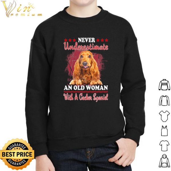 Never Underestimate An Old Woman With A Cocker Spaniel shirt 2