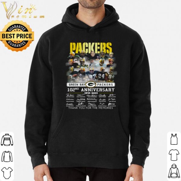 Green Bay Packers 102th Anniversary Thank The Memories Signatures shirt 3