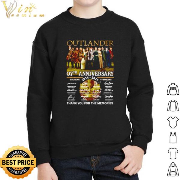 Outlander 07th Anniversary 2014 2021 Thank The Memories Signature shirt 2
