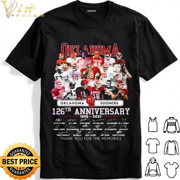 Oklahoma Sooners 126th Anniversary Thank The Memories Signature shirt 1