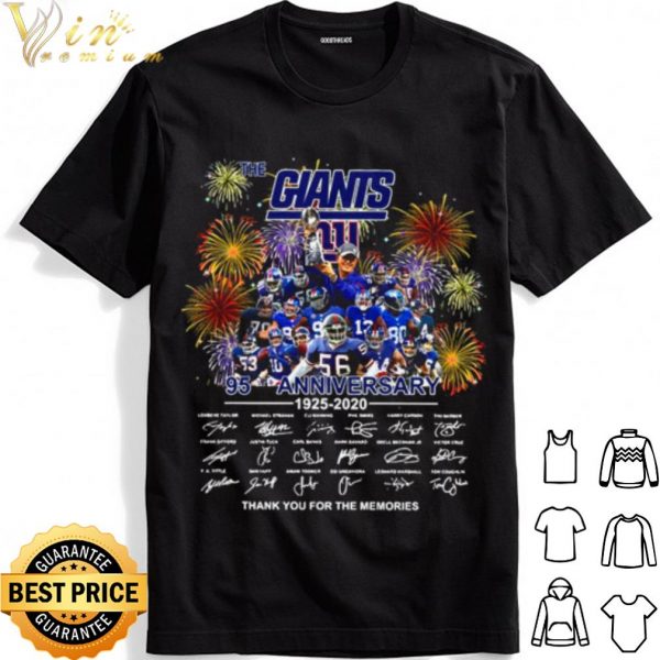 The New York Giants 95th Anniversary Thank You The Memories Signatures shirt 1