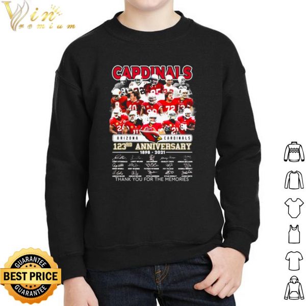 Arizona Cardinals 123rd Anniversary Thank You For The Memories Signature shirt 2