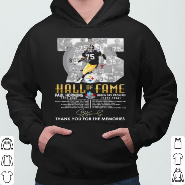 75 Paul Hornung Hall Of Fame Thank You For The Memories Signature shirt 3