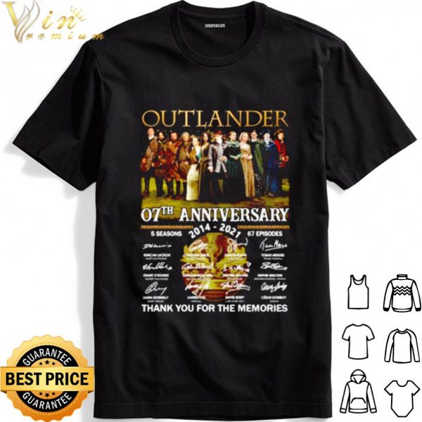 Outlander 07th Anniversary 2014 2021 Thank The Memories Signature shirt 1