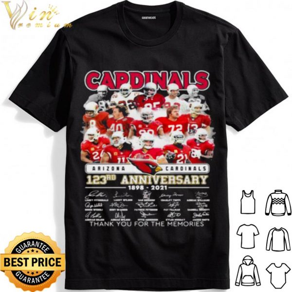 Arizona Cardinals 123rd Anniversary Thank The Memories Signature shirt 1