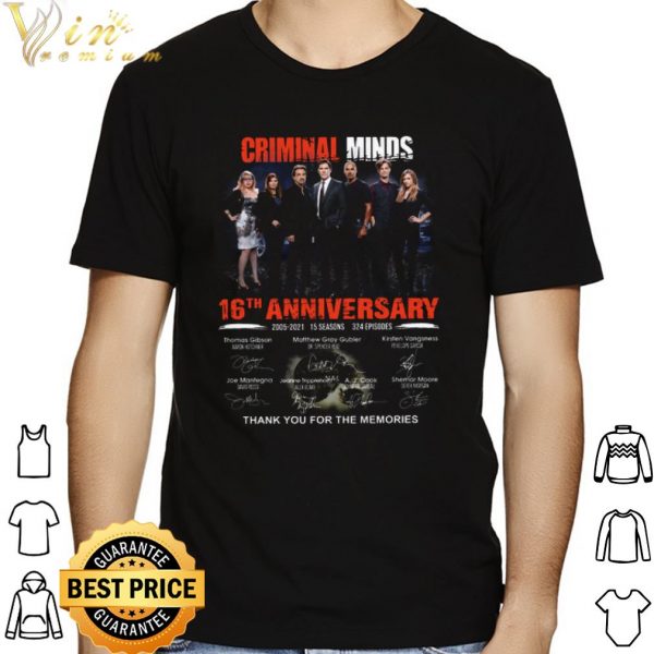 Criminal Minds 16th Anniversary 2005 2021 Thank Memories Signature shirt 1