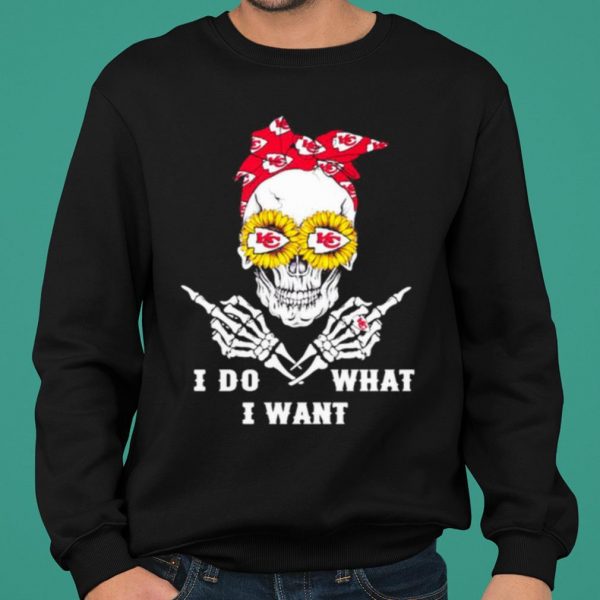 Skull I Do What I Want Ribbon Logo Kansas City Chiefs shirt 2