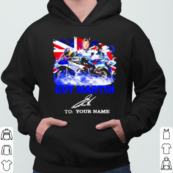 Guy Martin Motorcycle Racer Signature Union Flag shirt 3
