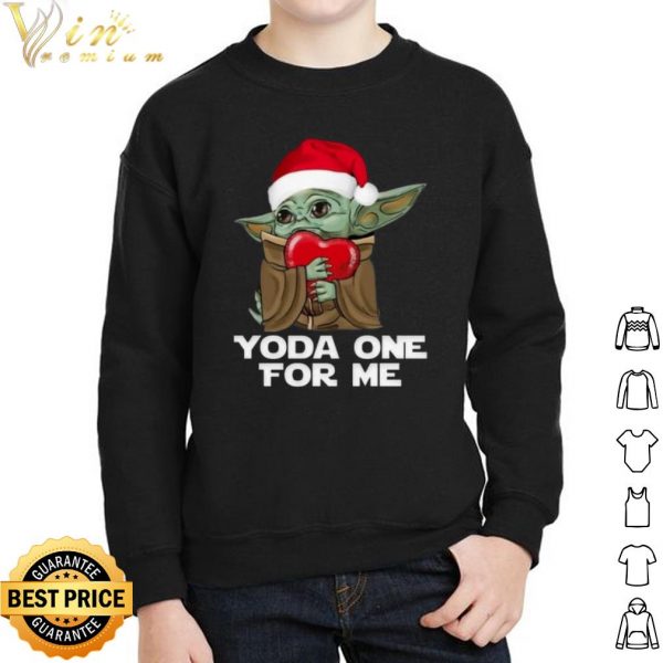 Santa Yoda Hug Heart Yoda One For Me shirt 2