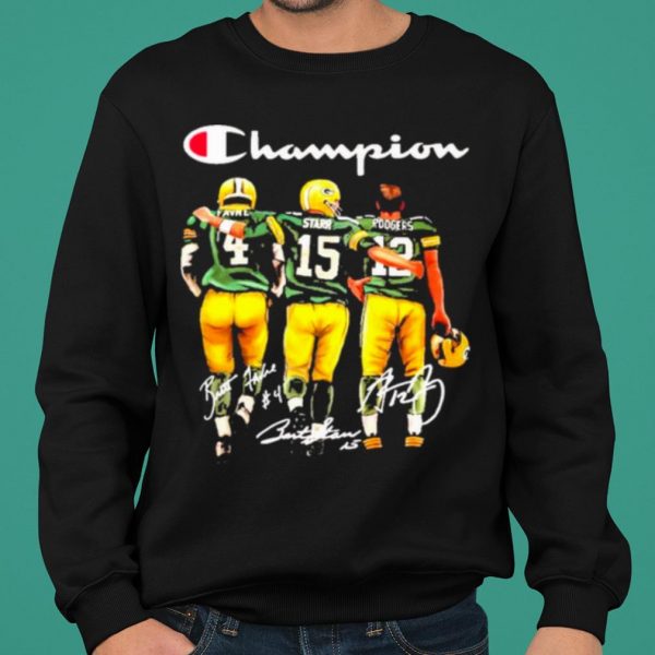 Brett Favre Bart Starr Aaron Rodgers Champion Signatures shirt 2
