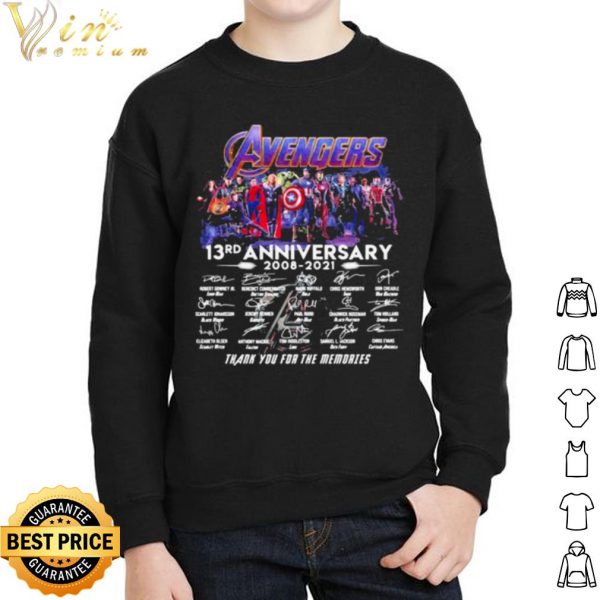 Avengers 13rd Anniversary 2008 2021 Thank The Memories Signature shirt 2