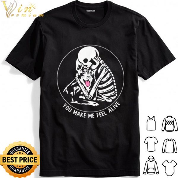 Skeleton Hug German Shepherd You Make Me Feel Alive shirt 1