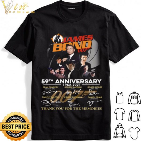 James Bond 007 59th Anniversary Thank You For The Memories Signatures shirt 1