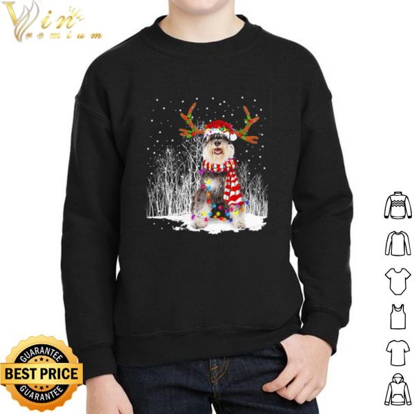 Reindeer Schnauzer Snow Christmas shirt 2