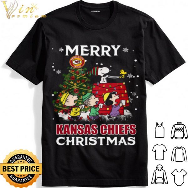 The Peanuts Merry Kansas City Chiefs Christmas Tree shirt 1
