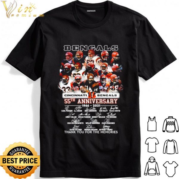 Cincinnati Bengals 55th Anniversary Thank You For The Memories Signature shirt 1