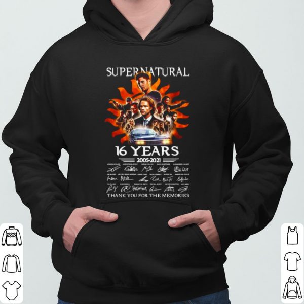 Supernatural 16 Years 2005 2021 Thank You For The Memories Signatures shirt 3