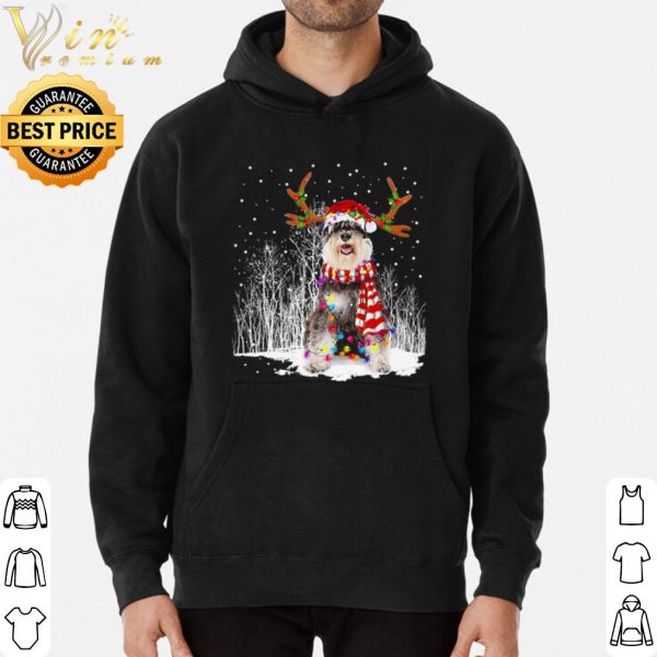 Reindeer Schnauzer Snow Christmas shirt 3