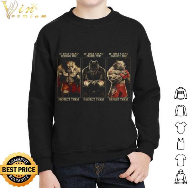 Pitbull Boxing Protect Respect Defeat If They Stand Behind You shirt 2