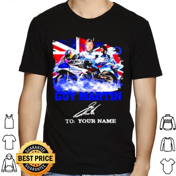 Guy Martin Motorcycle Racer Signature Union Flag shirt 1
