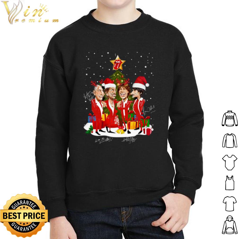 Santa Rolling Stones Chibi Merry Christmas Signature shirt Santa Rolling Stones Chibi Merry Christmas Signature shirt 2