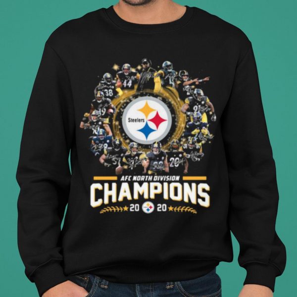 AFC north division Champions 2020 Pittsburgh Steelers signatures shirt 2