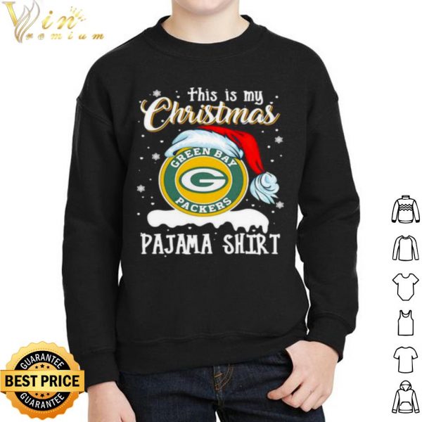 Green Bay Packers Pajama Hat Santa This Is My Christmas shirt 2