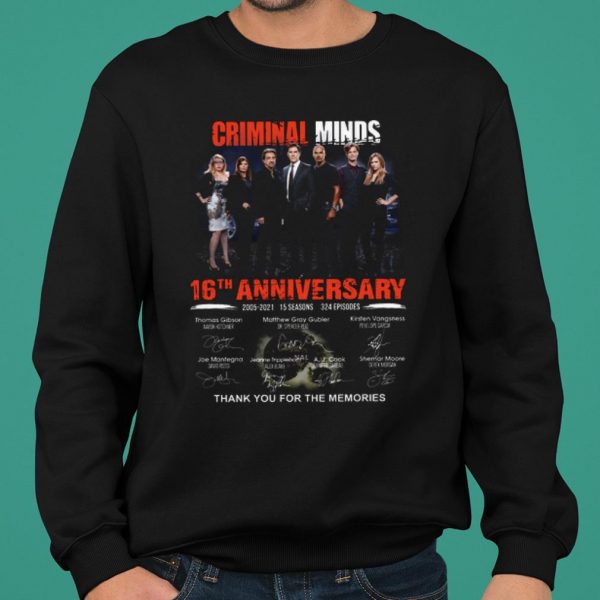Criminal Minds 16th Anniversary 2005 2021 Thank Memories Signature shirt 2