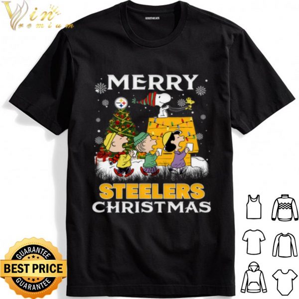 Snoopy and Charlie Merry Steelers Christmas shirt 1