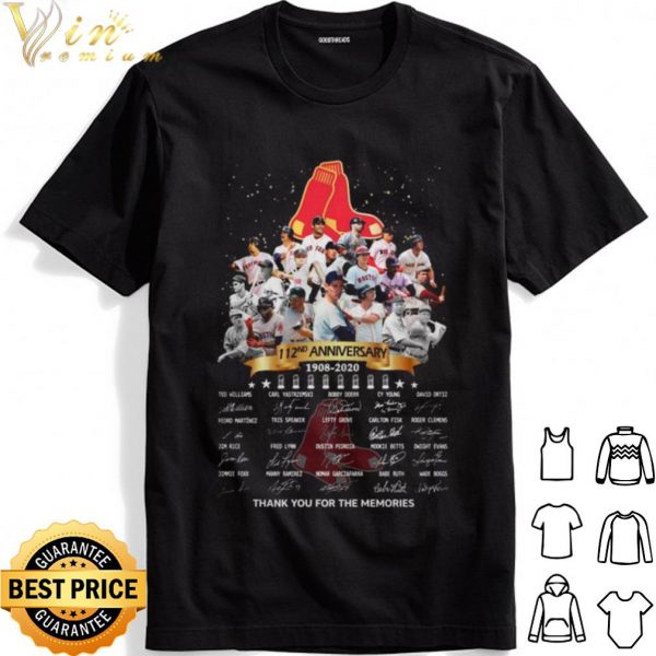The Boston Red Sox 112nd Anniversary Thank The Memories Signatures shirt 1
