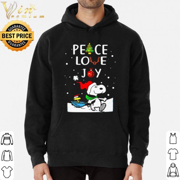 Santa Snoopy peace love joy Christmas shirt 3
