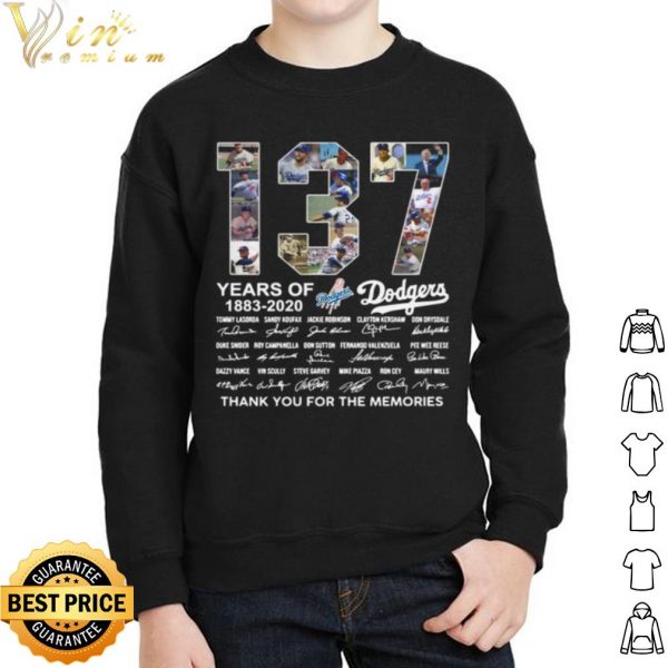 137 Years Of Los Angeles Dodgers Thank You For The Memories Signatures shirt 2