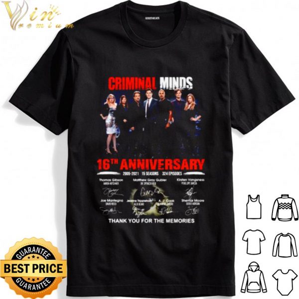 Criminal Minds 16th Anniversary Thank You For The Memories shirt 1