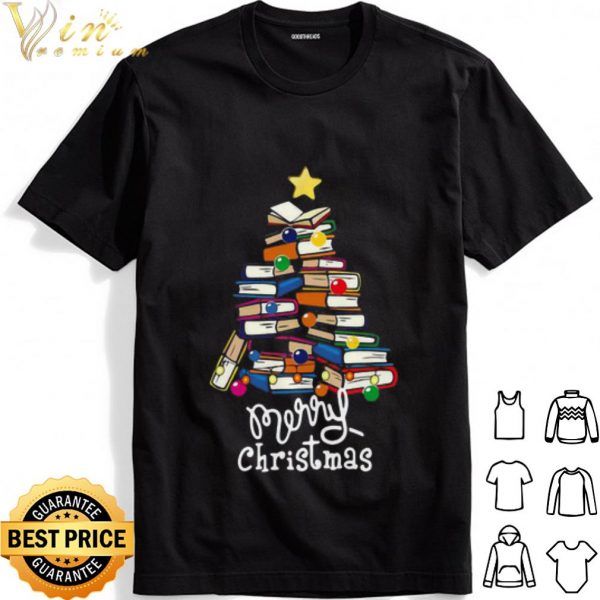 Merry Christmas Librarian Tree shirt 1