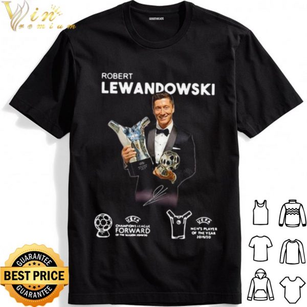 Robert Lewandowski Golden Ball Uefa Champions Signature shirt 1