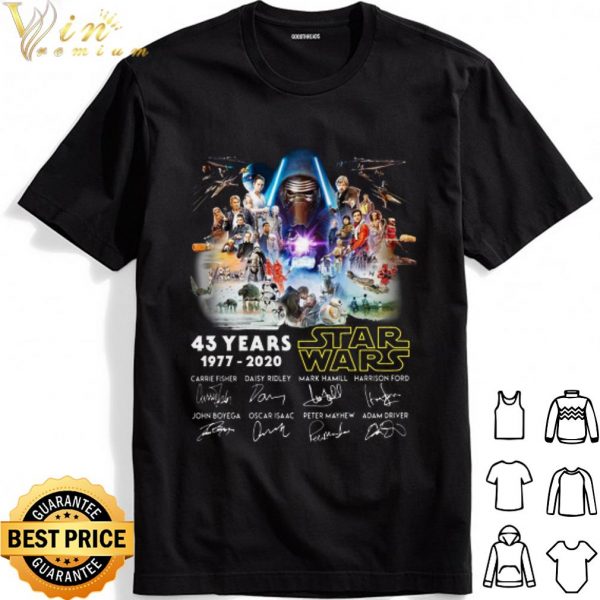 43 Years Starwars 1977 2020 Signature Protagonist shirt 1