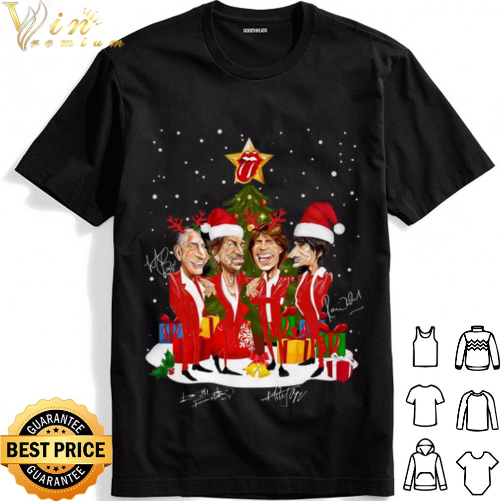 Santa Rolling Stones Chibi Merry Christmas Signature shirt Santa Rolling Stones Chibi Merry Christmas Signature shirt 1