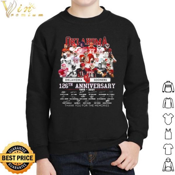 Oklahoma Sooners 126th Anniversary Thank The Memories Signature shirt 2
