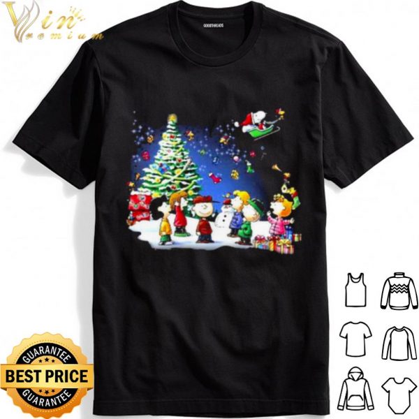 Santa Snoopy Woodstock The Peanuts Christmastree shirt 1