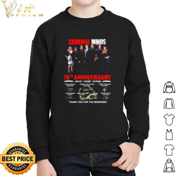 Criminal Minds 16th Anniversary Thank You For The Memories shirt 2