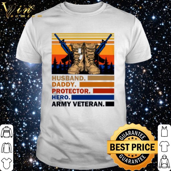 Husband Papa Protector Hero Veteran shirt 1