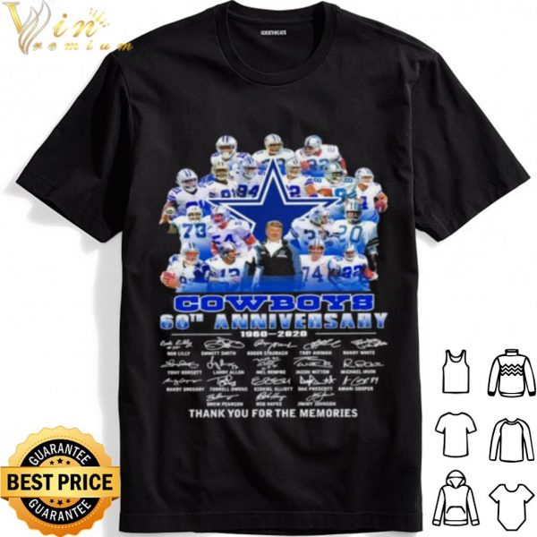 Dallas Cowboys 60th Anniversary Thank You For The Memories Signature shirt 1