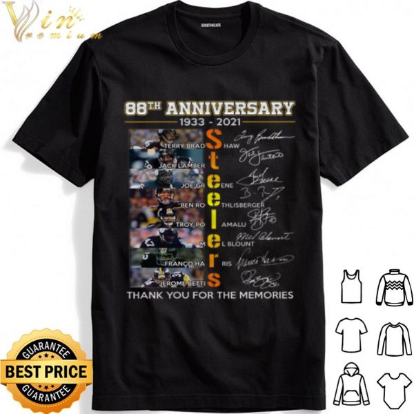 88Th Anniversary 1933 2021 Steelers thank you for the memories shirt 1