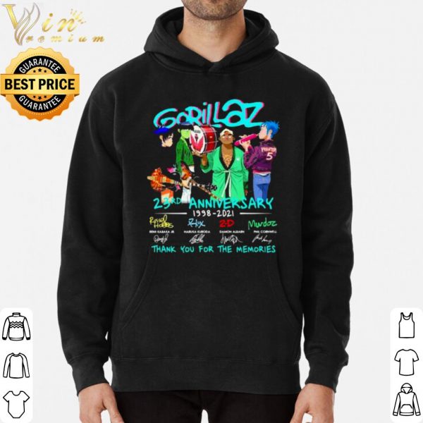 Gorillaz 23rd Anniversary 1998 2021 Thank You The Memories Signature shirt 3